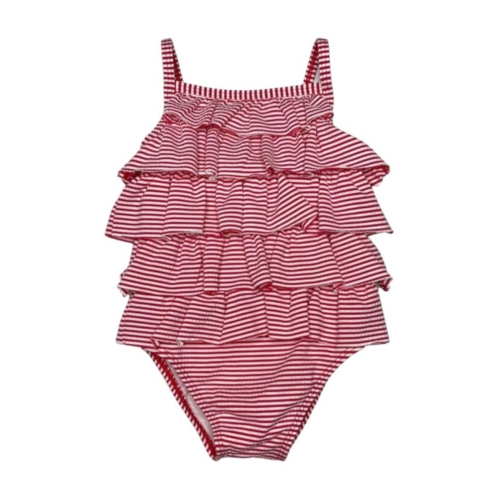 Baby Boden Seersucker Ruffle‎ Swimsuit
